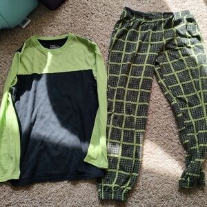 Cat & Jack Lime Green and Black Boys Two-Piece Pajama Set